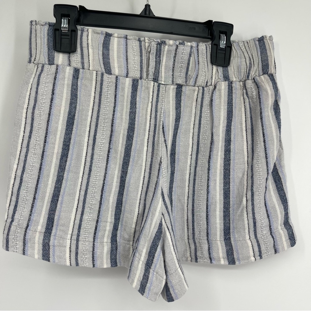 Indigo Rein Linen Blend Medium Beach Shorts Coastal Boho Chic Surfer Resortwear - Picture 2 of 15